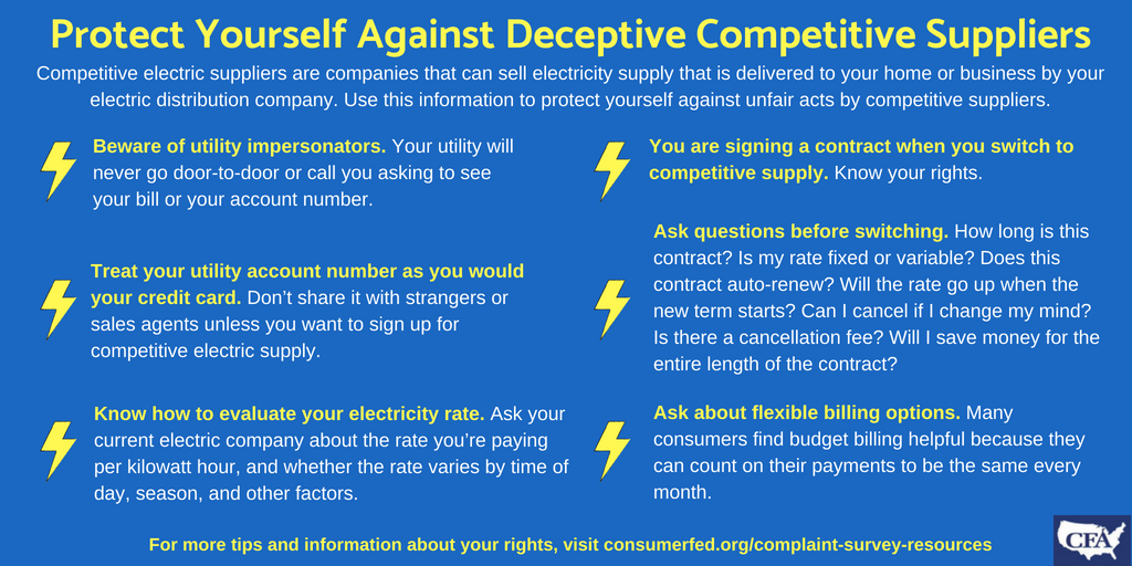 Things to Know Before You Switch Your Electric Supplier · Consumer  Federation of America